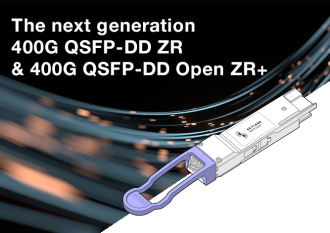Photo d'un 400G QSFP-DD ZR et 400G QSFP-DD ZR+ transceiver